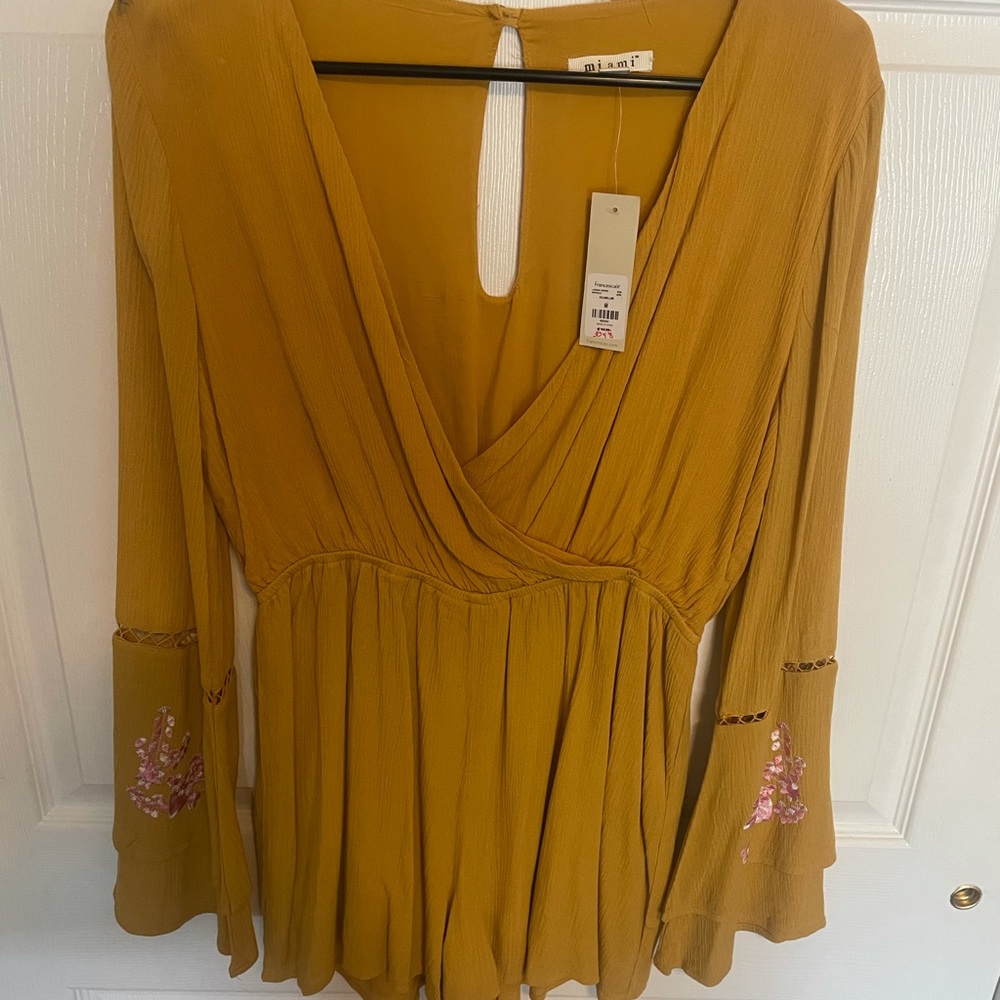 Mustard yellow long sleeve romper